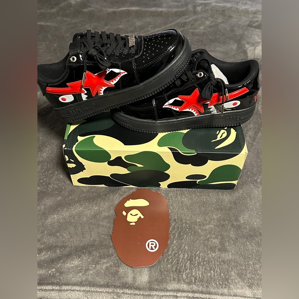 Bape Black and Red Sneakers